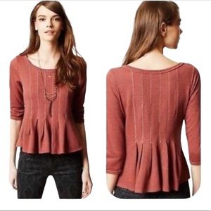 Anthro Saturday Sunday pleated peplum top